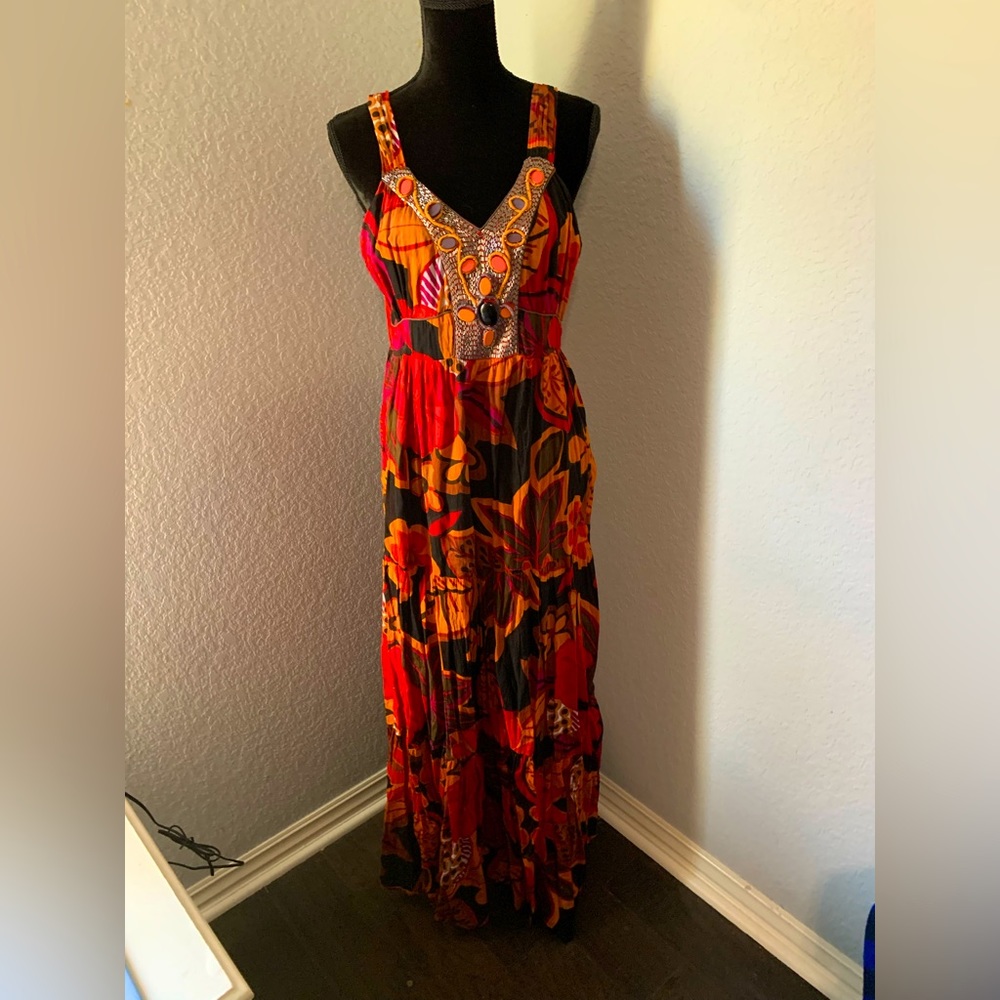 Long Floral Maxi Dress Sz XL